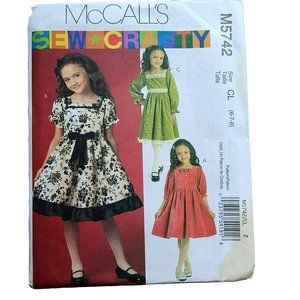 McCall's Sewing Pattern M5742 Girls Dresses Dress Size 2-3-4-5 Uncut